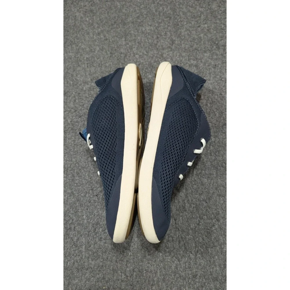 OluKai Moku Pae Boat Sneaker Shoes Mens 9 Blue White Mesh Travel Low Top